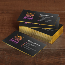 Load image into Gallery viewer, 200 PCS Gold / SIlver Foil Edge Business Cards,Color Edge Business Card
