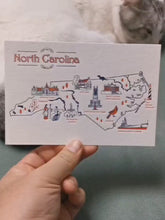 Load and play video in Gallery viewer, Letterpress drawing map postcards-NC
