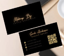 Load image into Gallery viewer, 200 pcs gold foil gilded business card - 600gsm/32pt thick black paper
