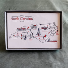 Load image into Gallery viewer, Letterpress drawing map postcards-NC
